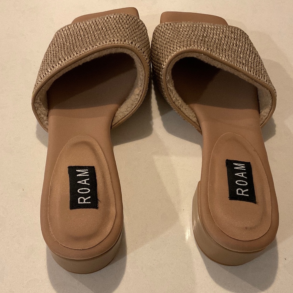 ROAM Raffia Square Heel in Natural Size 9 NEW - Picture 3 of 7